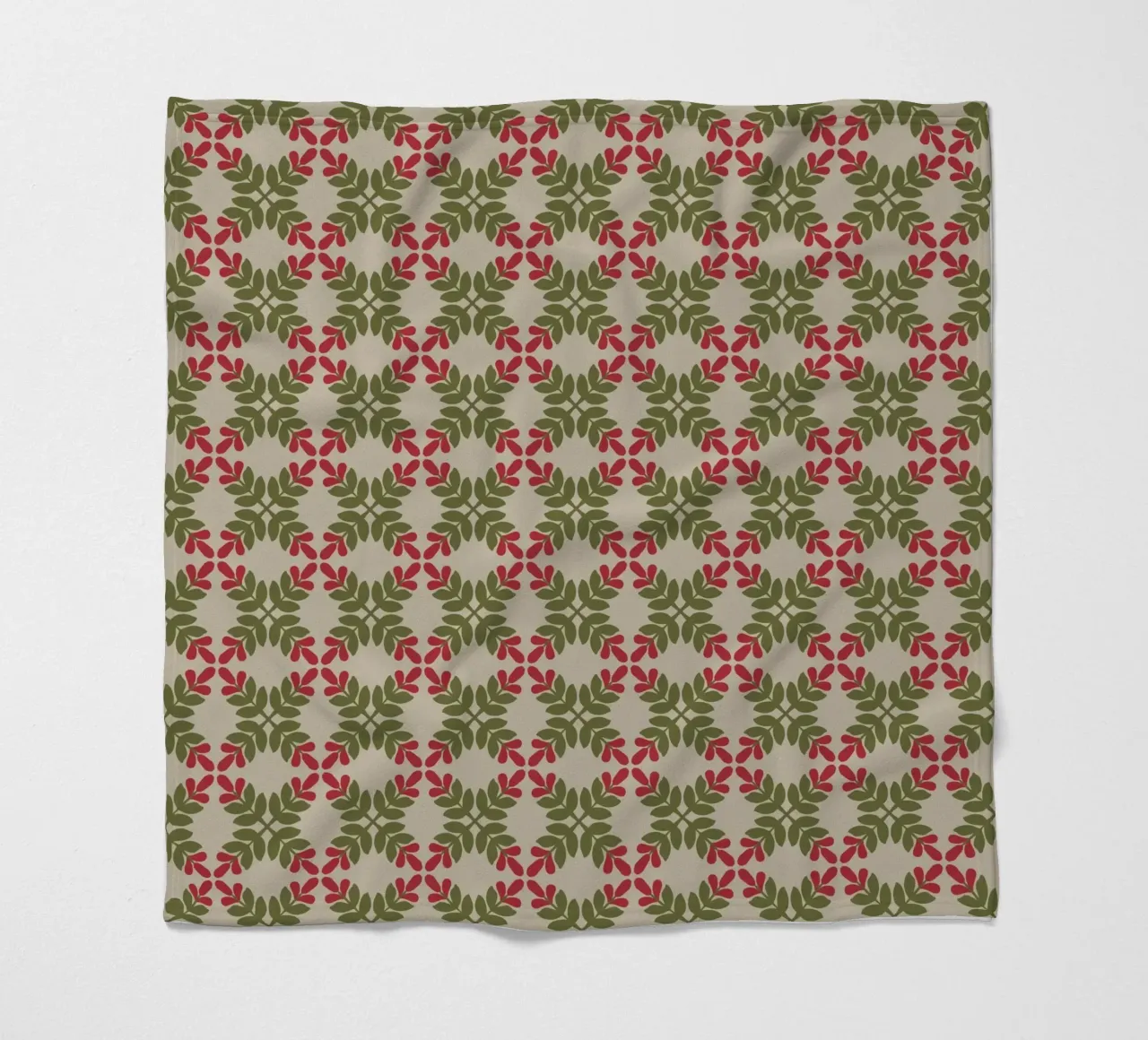 Boho leaf pattern fleece blanket by Little Dean