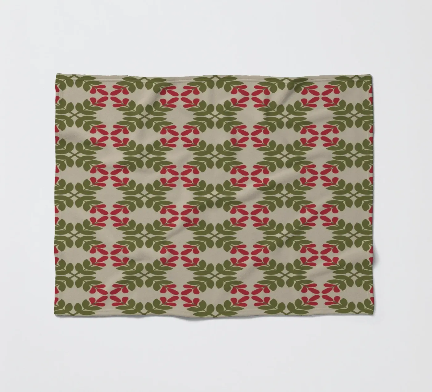 Boho leaf pattern plaid polaire de Little Dean