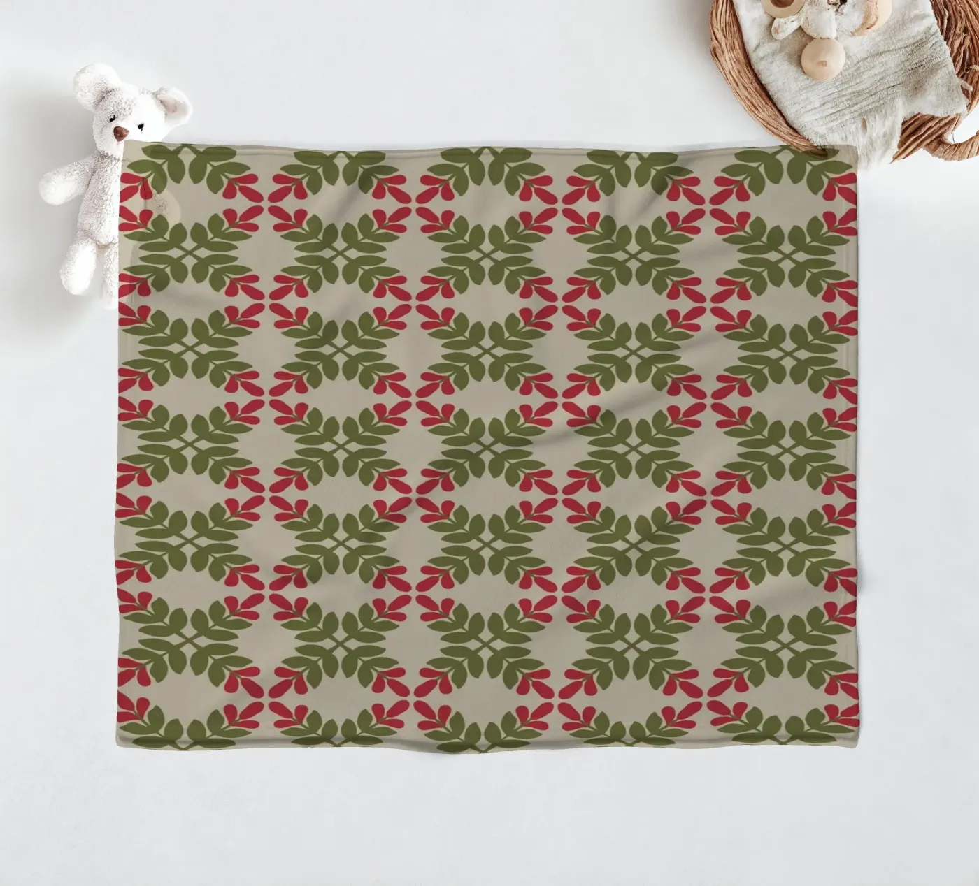 Boho leaf pattern Fleecedecke von Little Dean
