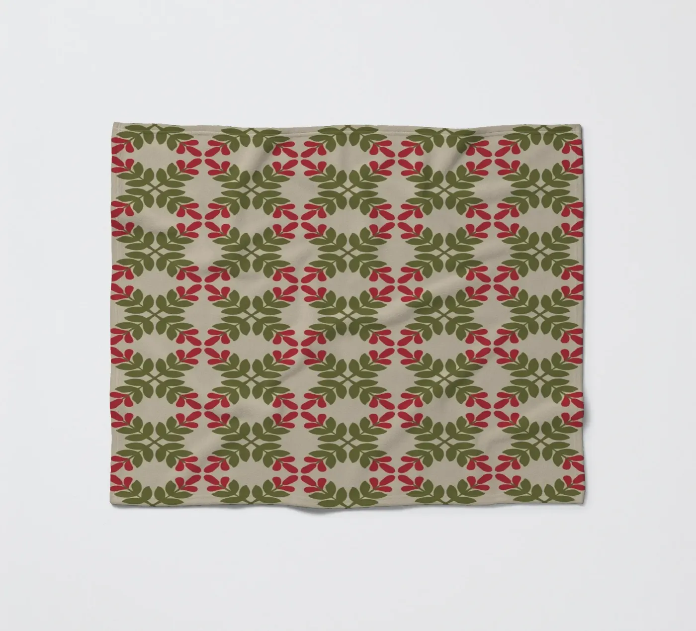 Boho leaf pattern plaid polaire de Little Dean