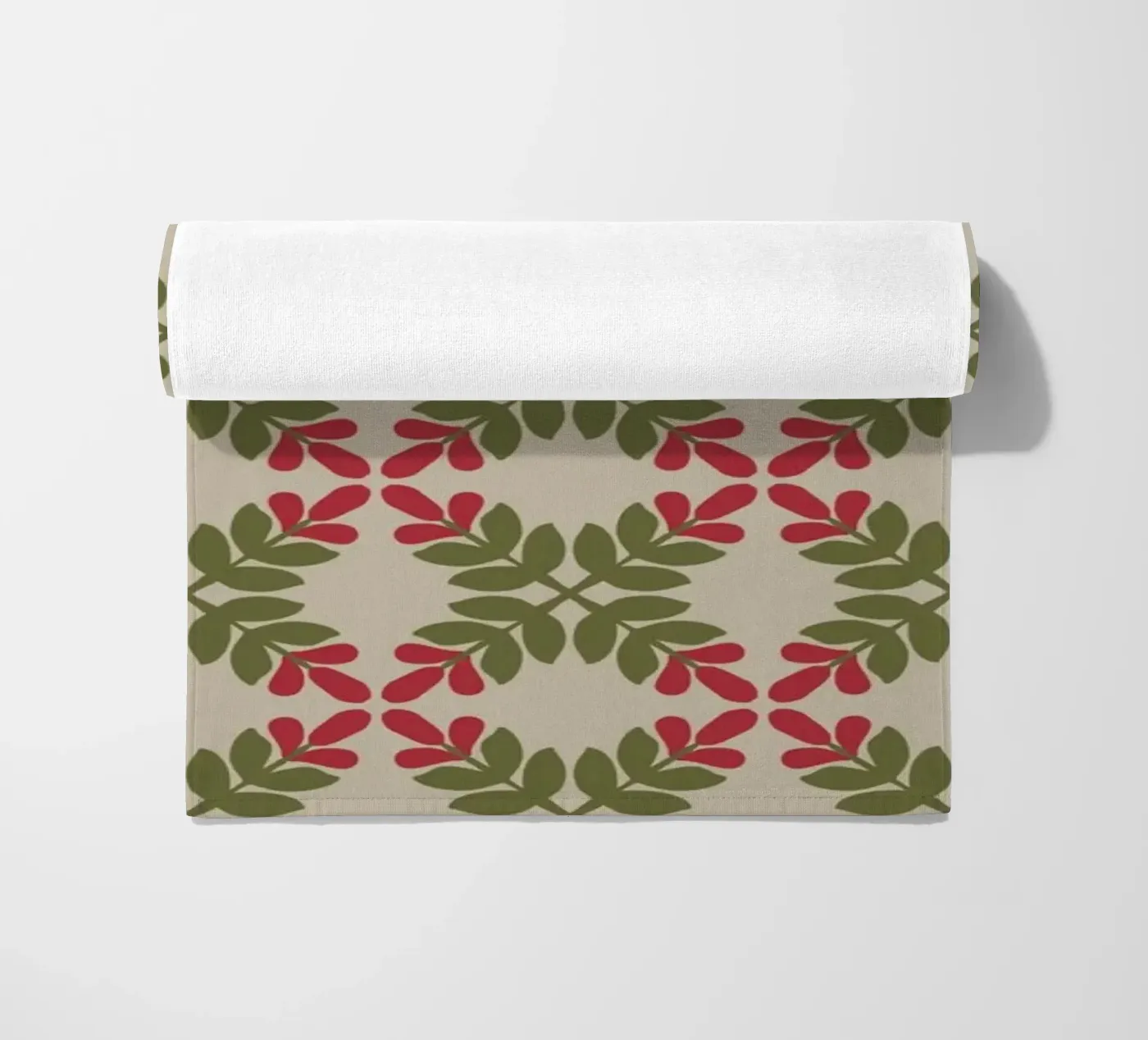 Boho leaf pattern beach towel by Little Dean