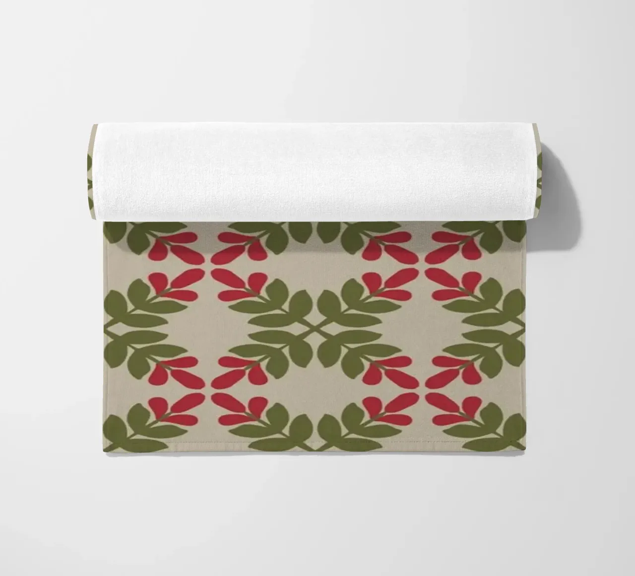 Boho leaf pattern beach towel by Little Dean