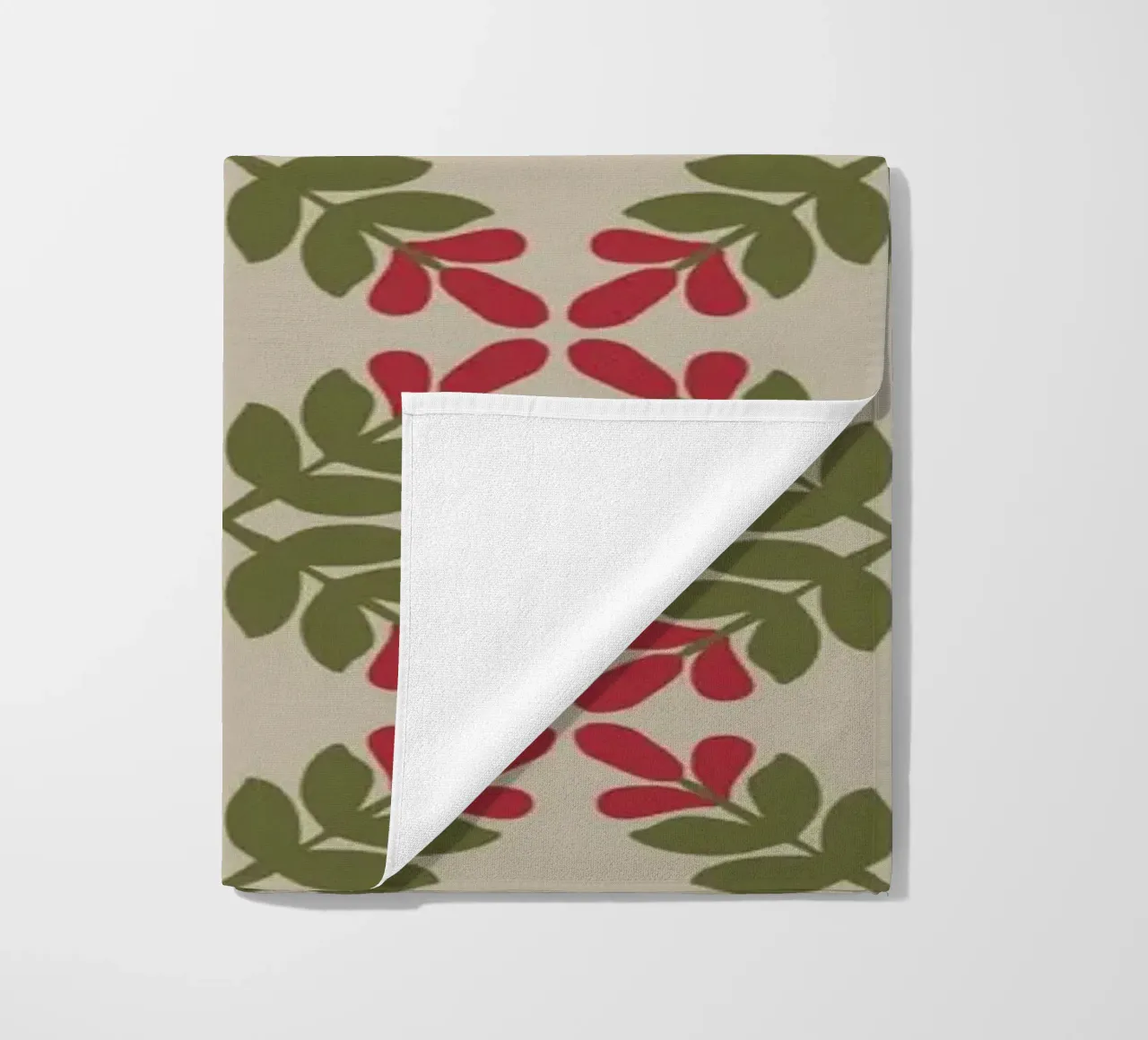 Boho leaf pattern beach towel by Little Dean