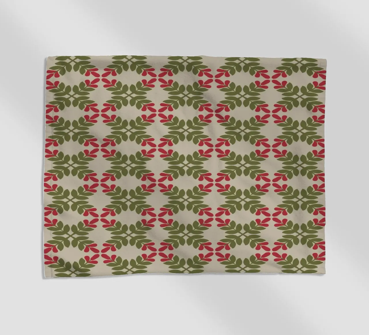 Boho leaf pattern beach towel by Little Dean