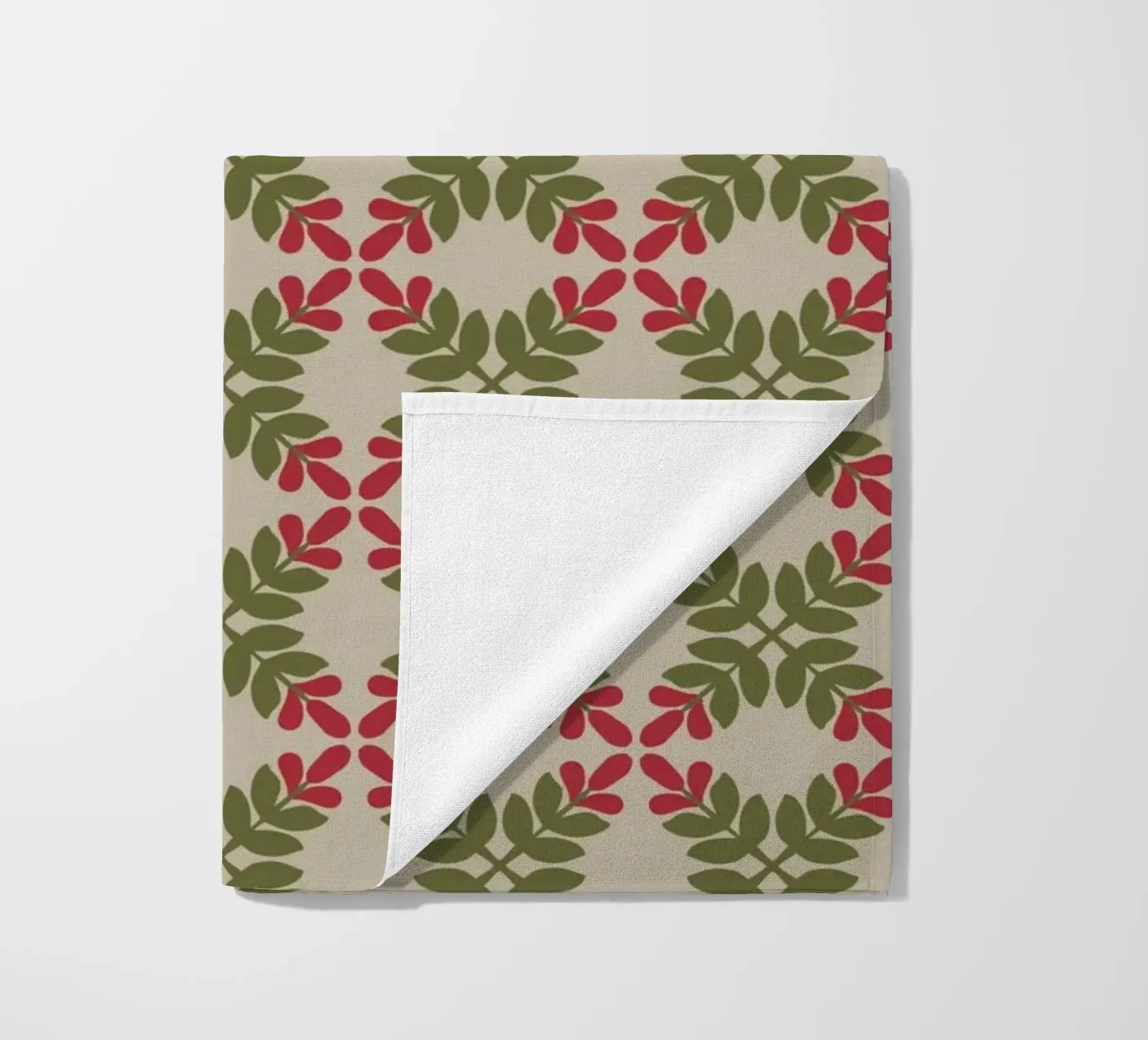 Boho leaf pattern beach towel by Little Dean