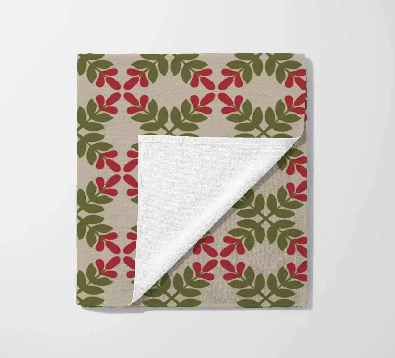 Boho leaf pattern beach towel by Little Dean