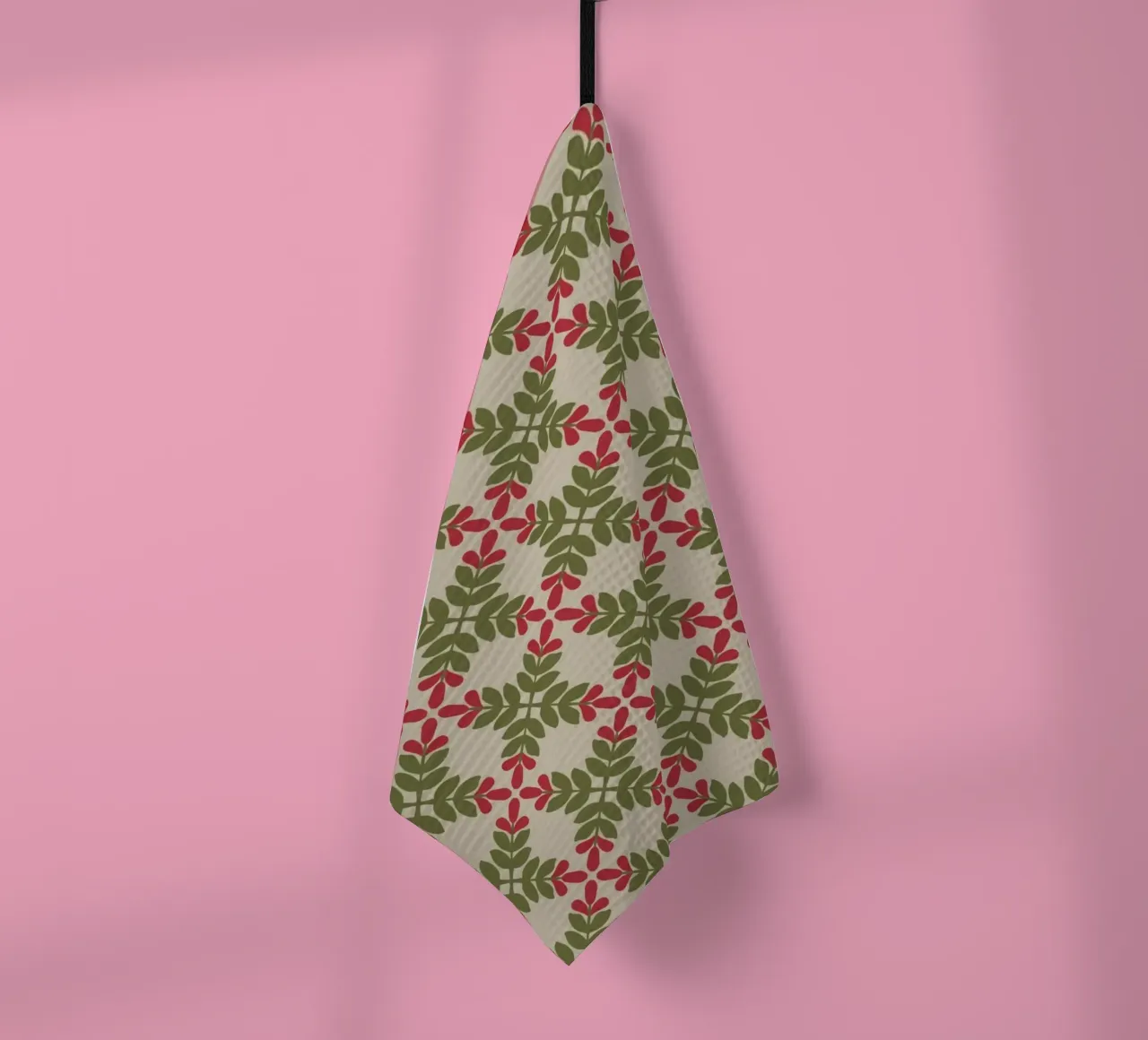 Boho leaf pattern tea towel by Little Dean