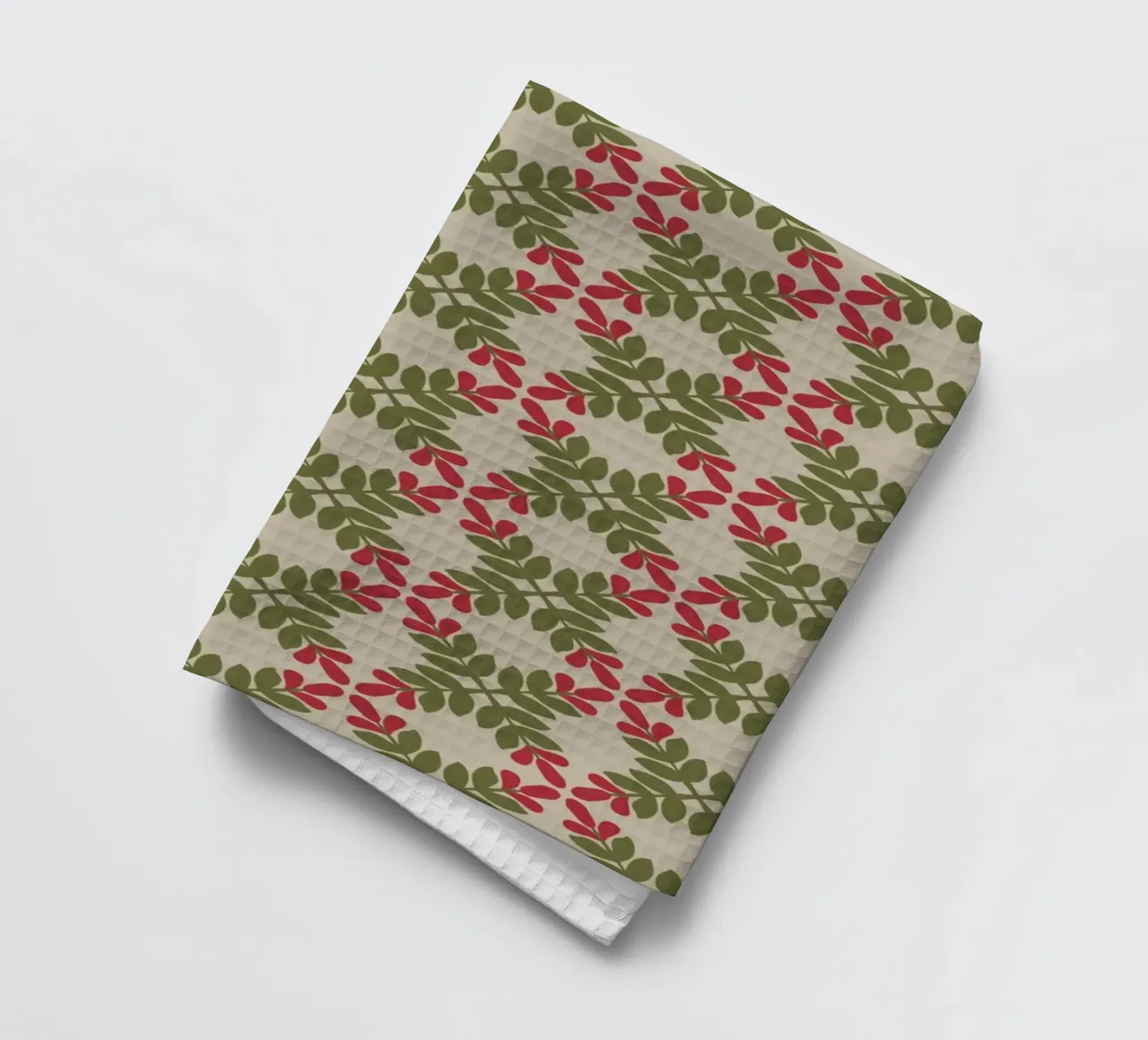 Boho leaf pattern tea towel by Little Dean
