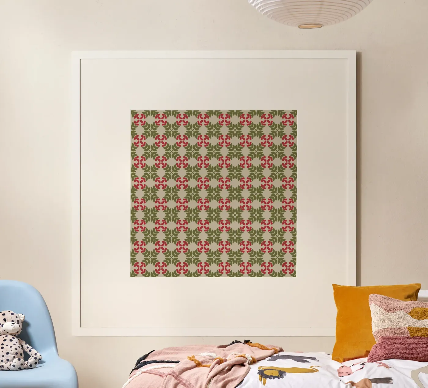Boho-Blatt-Muster Poster von Little Dean