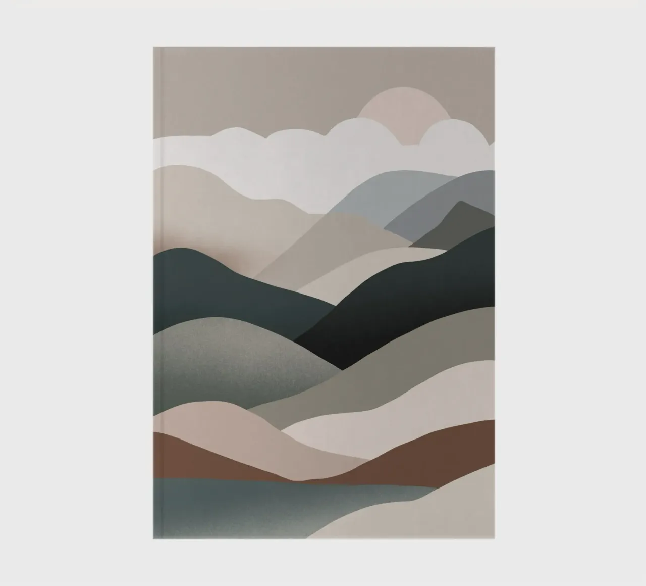 Nordic landscape mountain range 06 notebook by Little Dean
