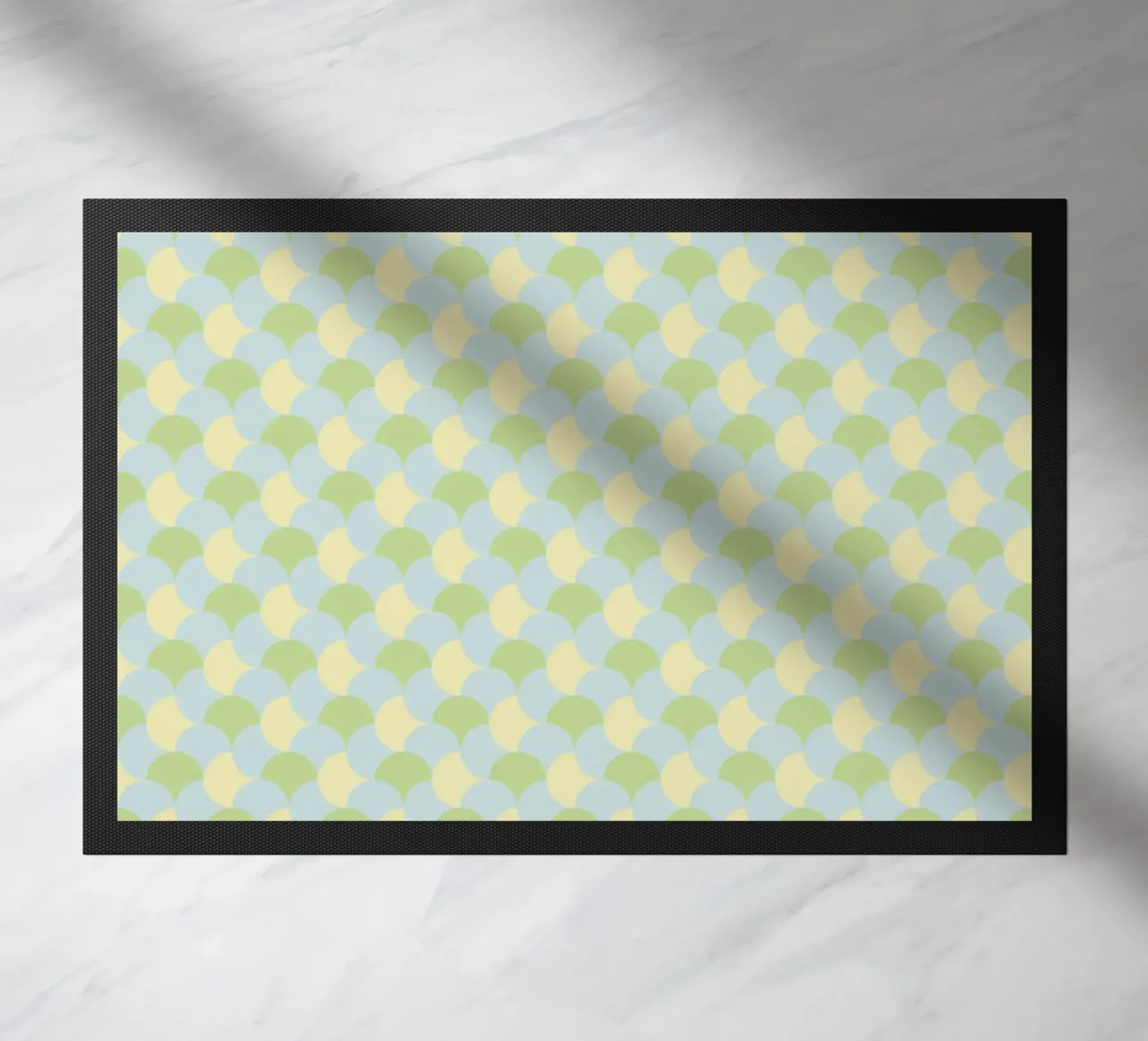 Gingham Green seamless pattern doormat by Little Dean