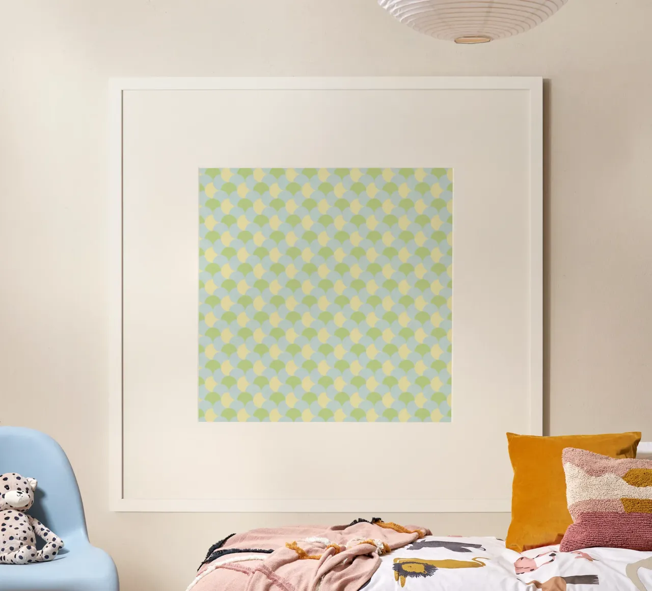 Gingham Green seamless pattern poster by Little Dean