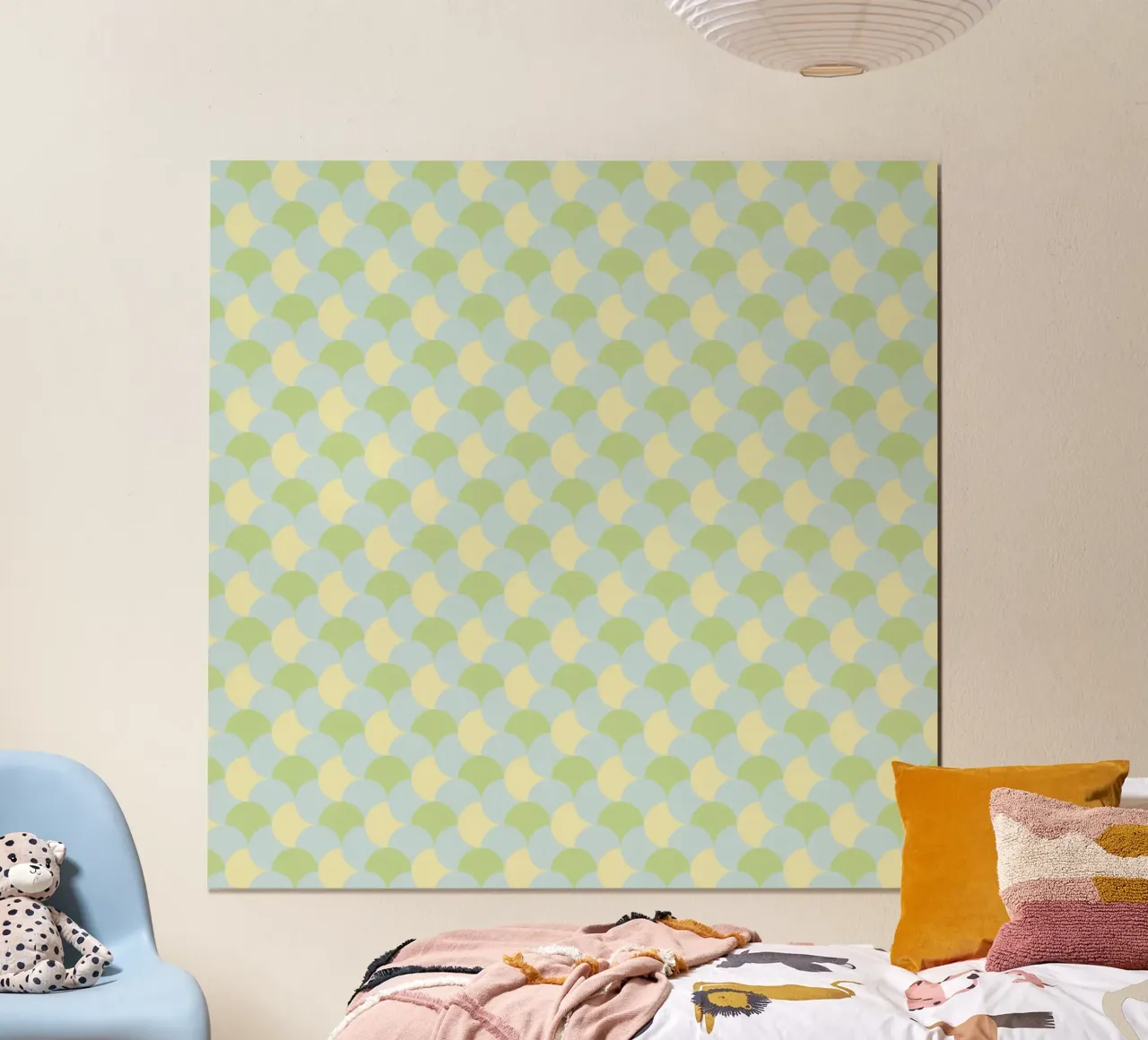 Gingham Green seamless pattern poster by Little Dean