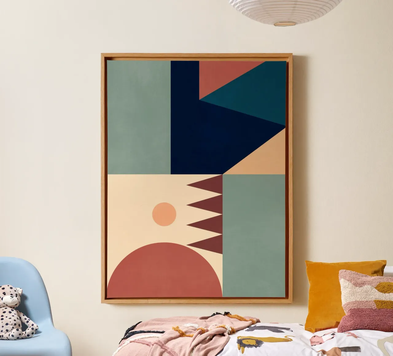Abstract Geometric Shapes 54 canvas with Floater frame by Gaite