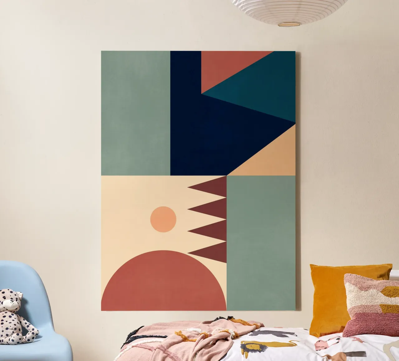 Abstract Geometric Shapes 54 canvas with Floater frame by Gaite