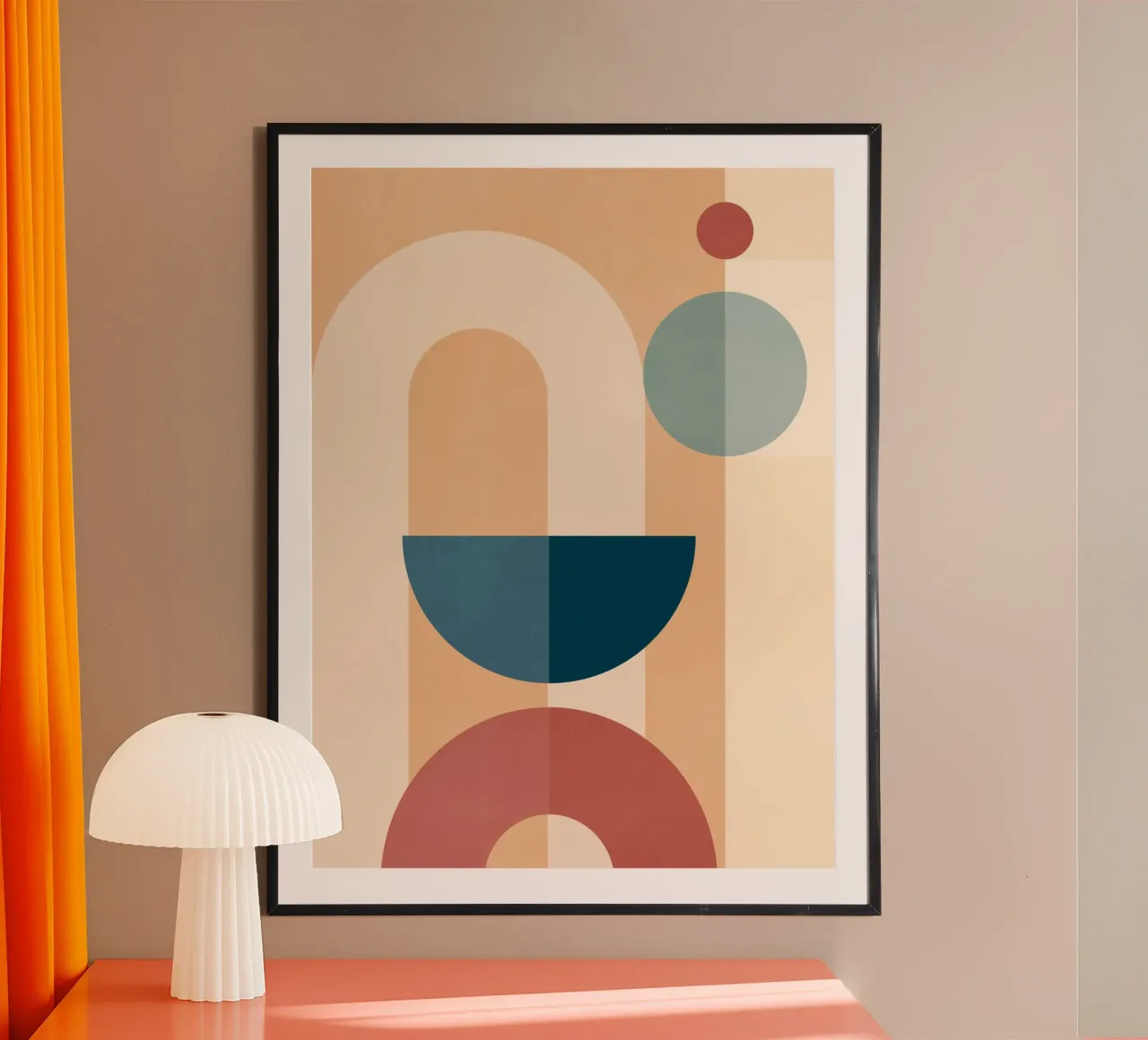 Forme geometriche astratte 55 poster con telaio in legno da Gaite