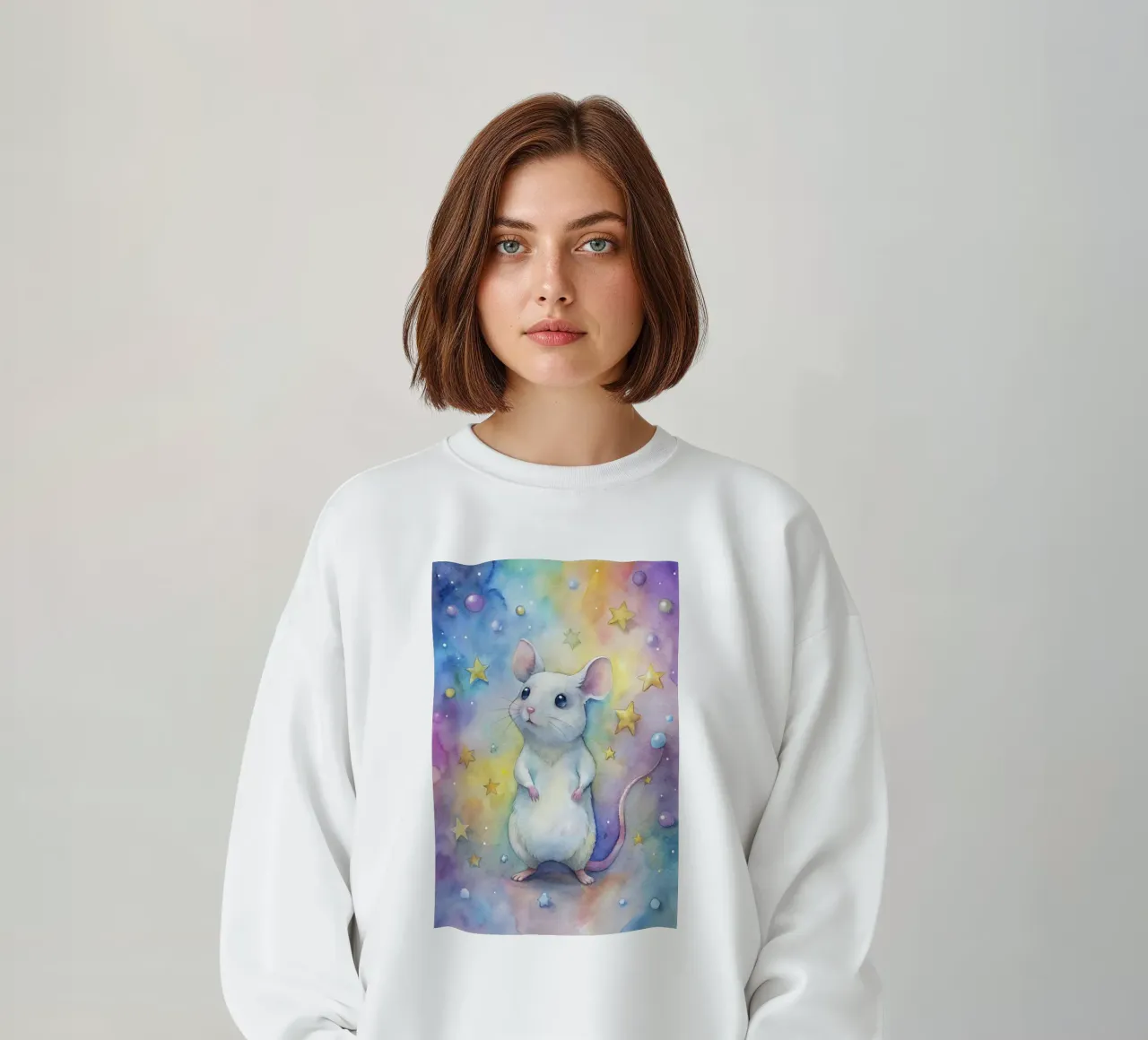 Topo in acquerello felpa da ARTVI-SHOP