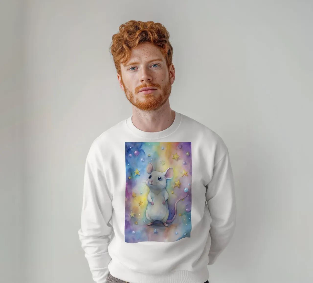 Topo in acquerello felpa da ARTVI-SHOP