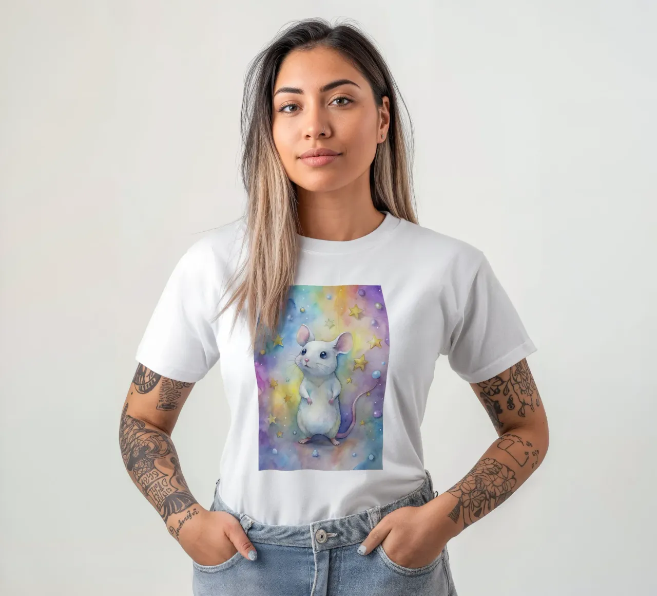 Topo in acquerello t-shirt da ARTVI-SHOP