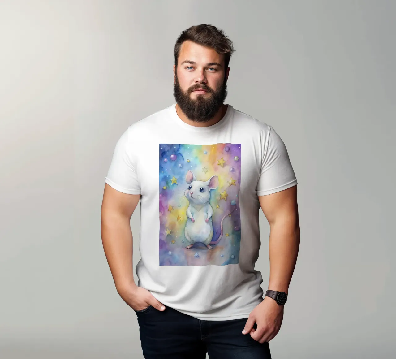 Topo in acquerello t-shirt da ARTVI-SHOP