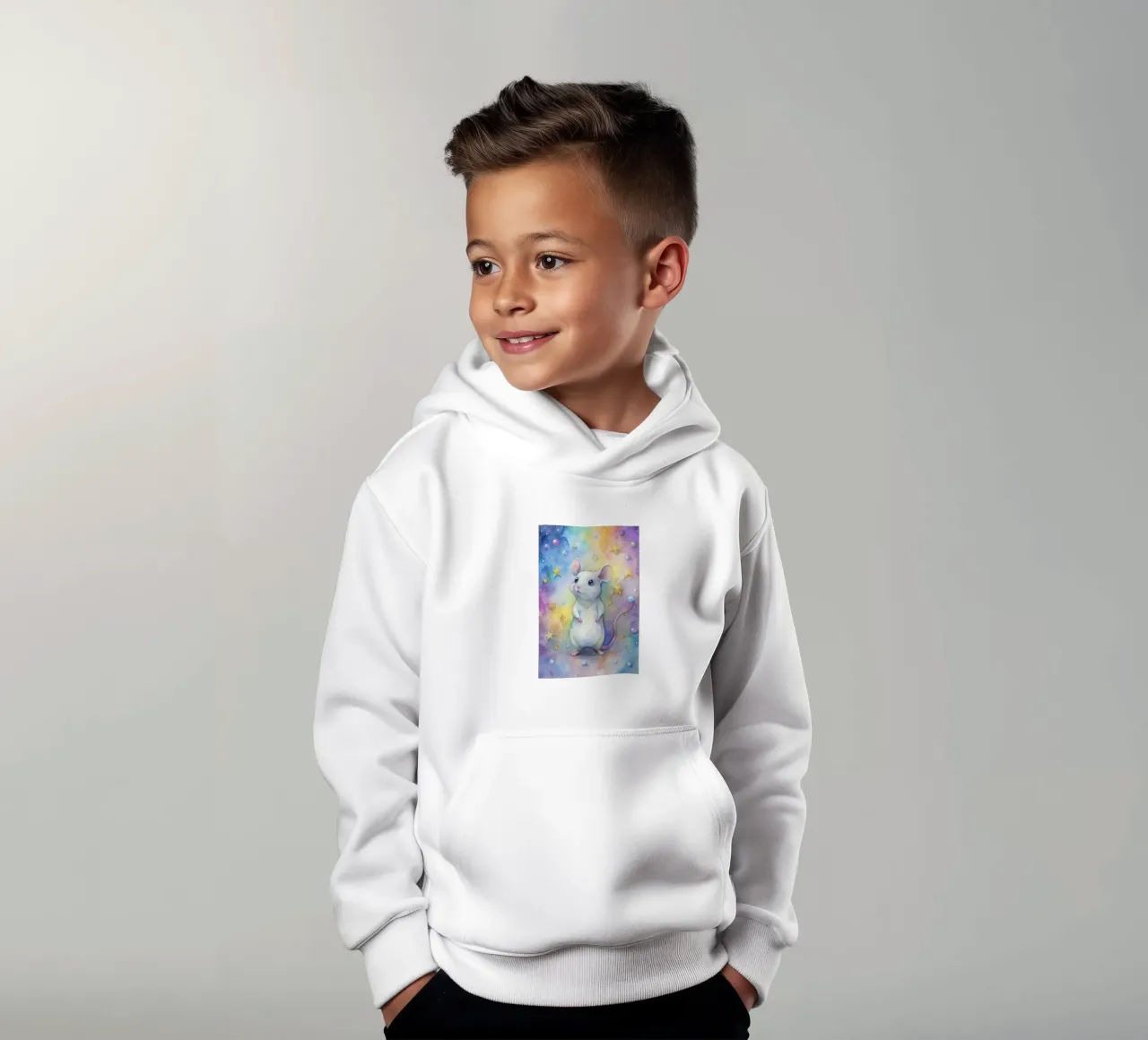 Topo in acquerello felpa bambino con cappuccio da 🎁 ARTVI-SHOP