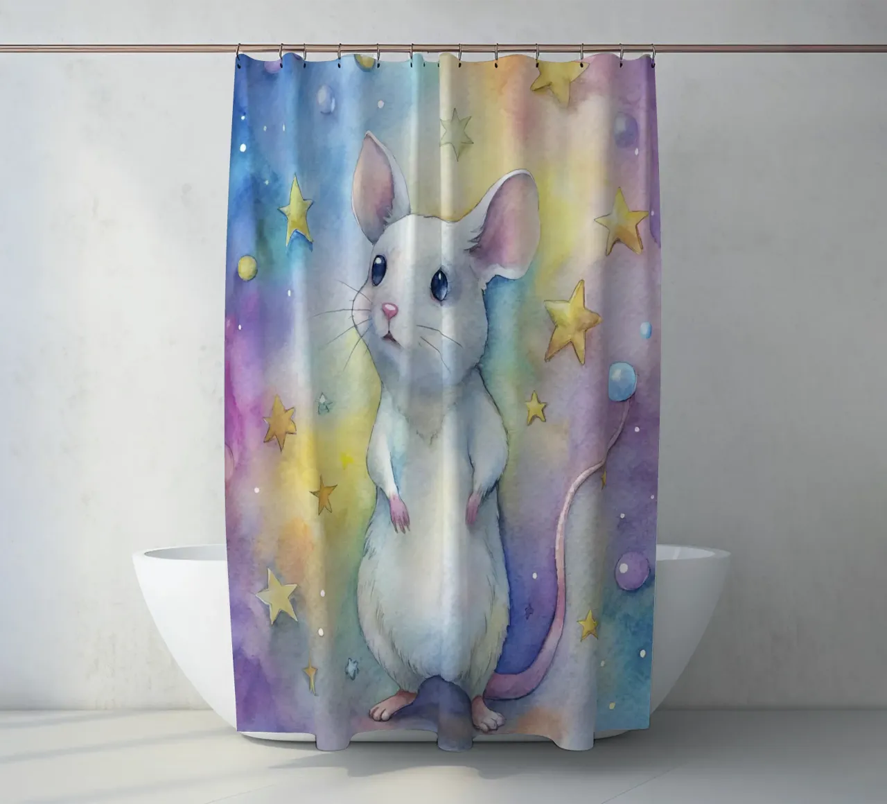 Topo in acquerello tenda da doccia da 🎁 ARTVI-SHOP