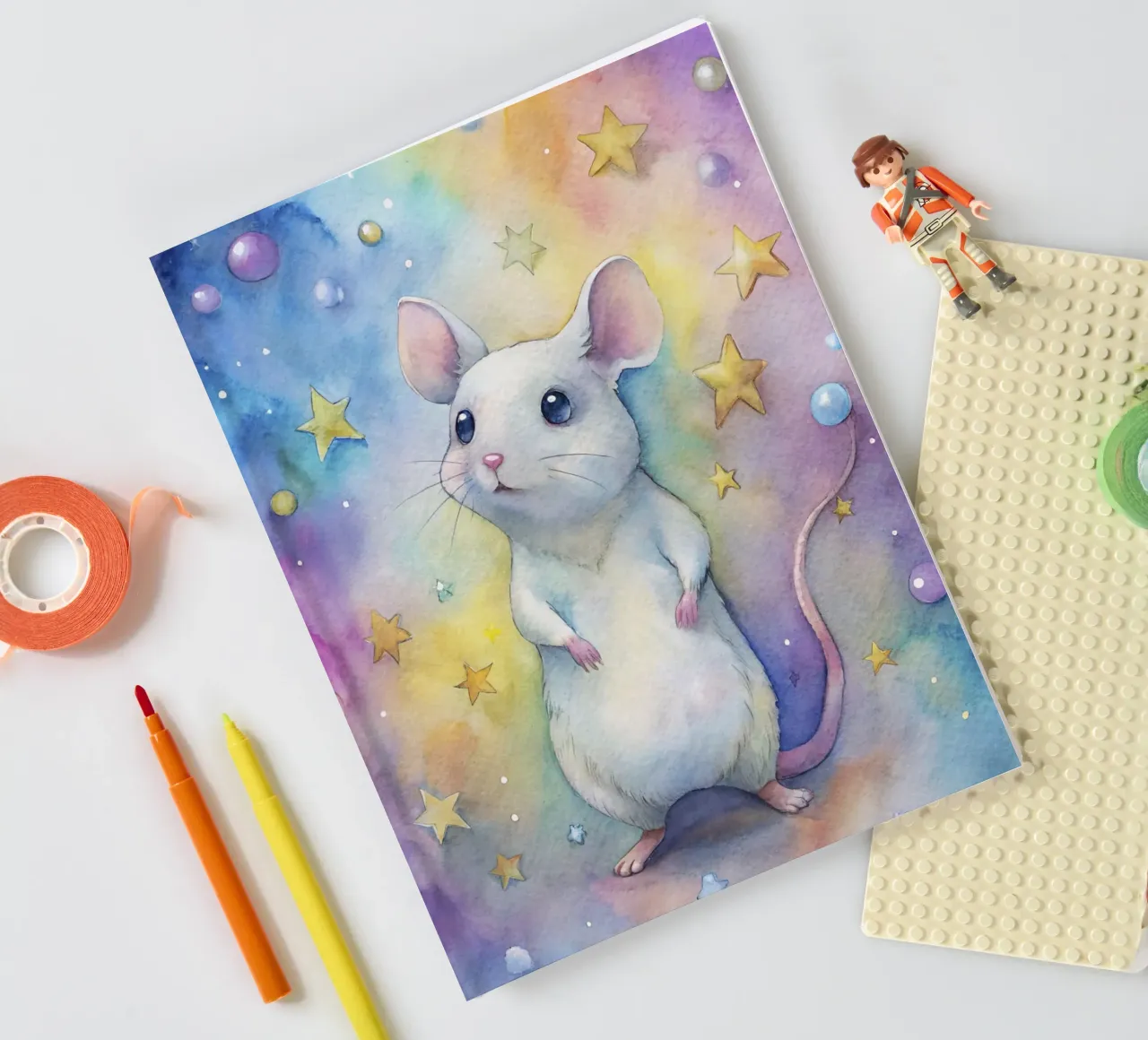 Topo in acquerello diario da 🎁 ARTVI-SHOP