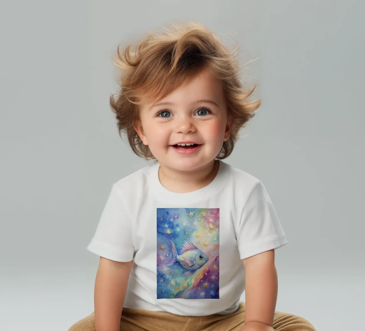 Pesci tropicali in acquerello maglietta neonato da 🎁 ARTVI-SHOP