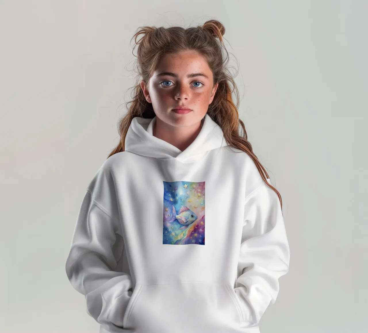 Pesci tropicali in acquerello felpa bambino con cappuccio da 🎁 ARTVI-SHOP