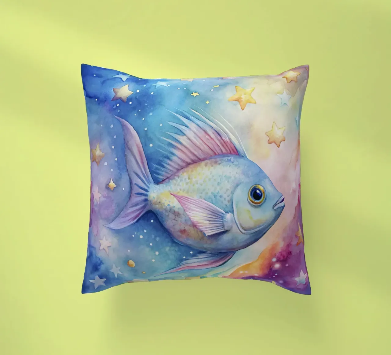 Pesci tropicali in acquerello cuscino da 🎁 ARTVI-SHOP