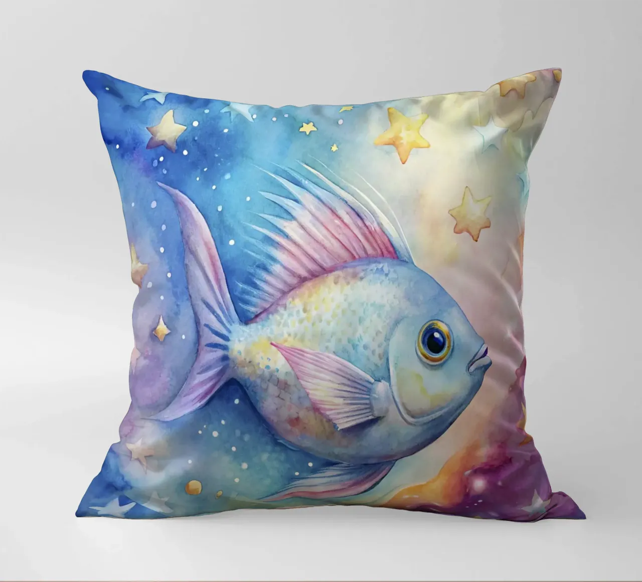 Pesci tropicali in acquerello cuscino da 🎁 ARTVI-SHOP