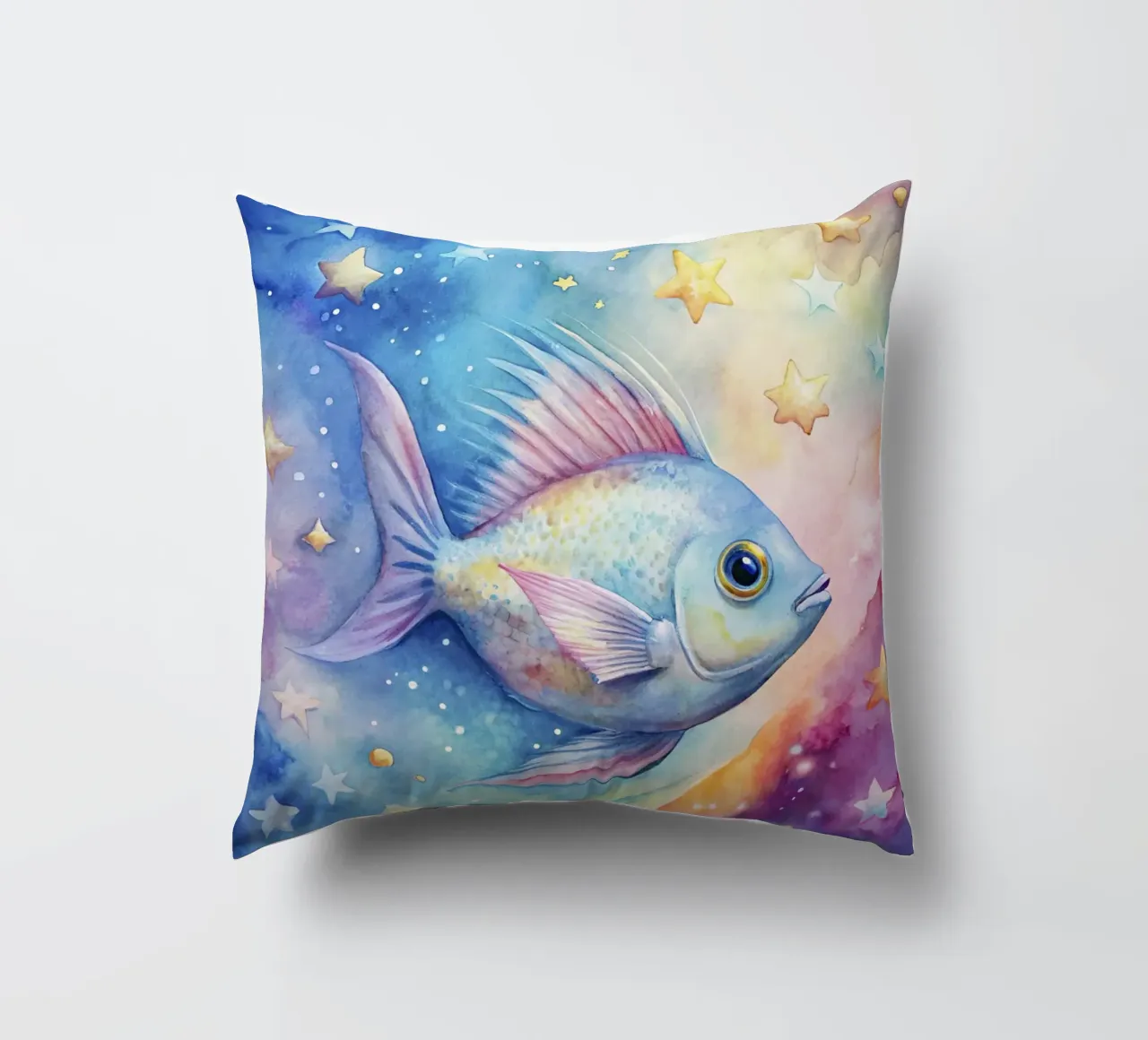 Pesci tropicali in acquerello cuscino da 🎁 ARTVI-SHOP