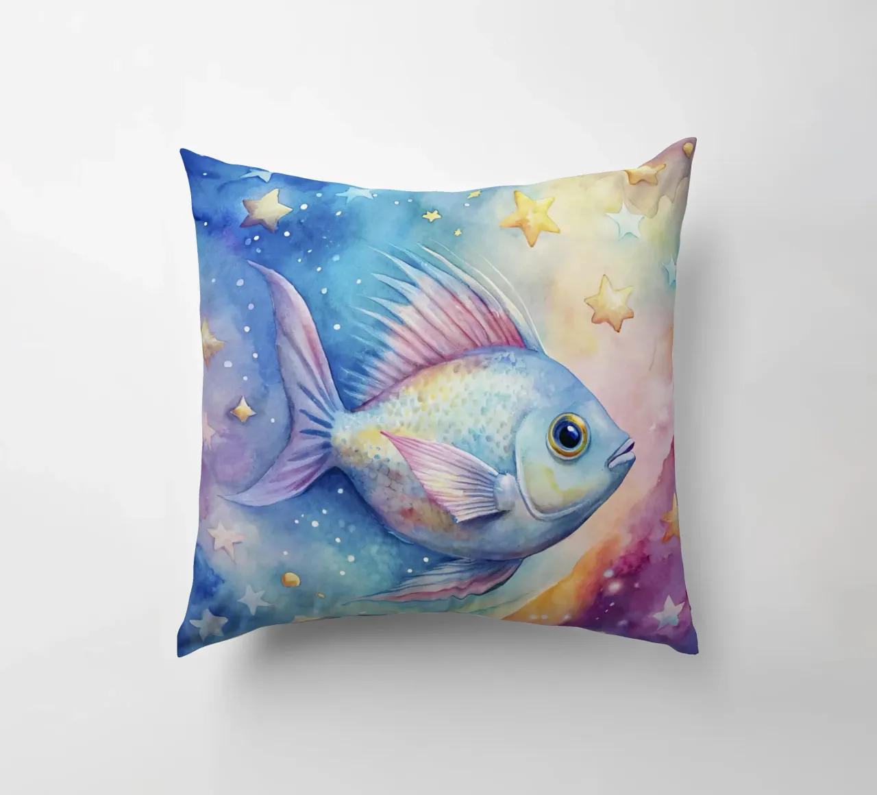 Pesci tropicali in acquerello cuscino da 🎁 ARTVI-SHOP