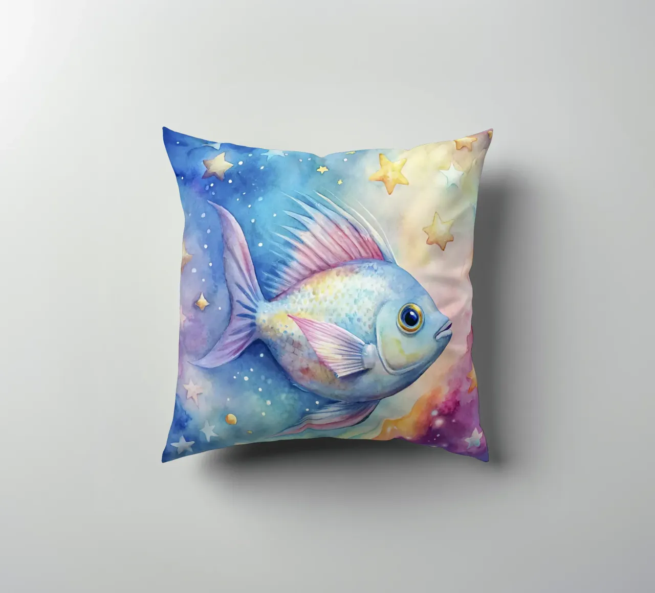 Pesci tropicali in acquerello cuscino da 🎁 ARTVI-SHOP