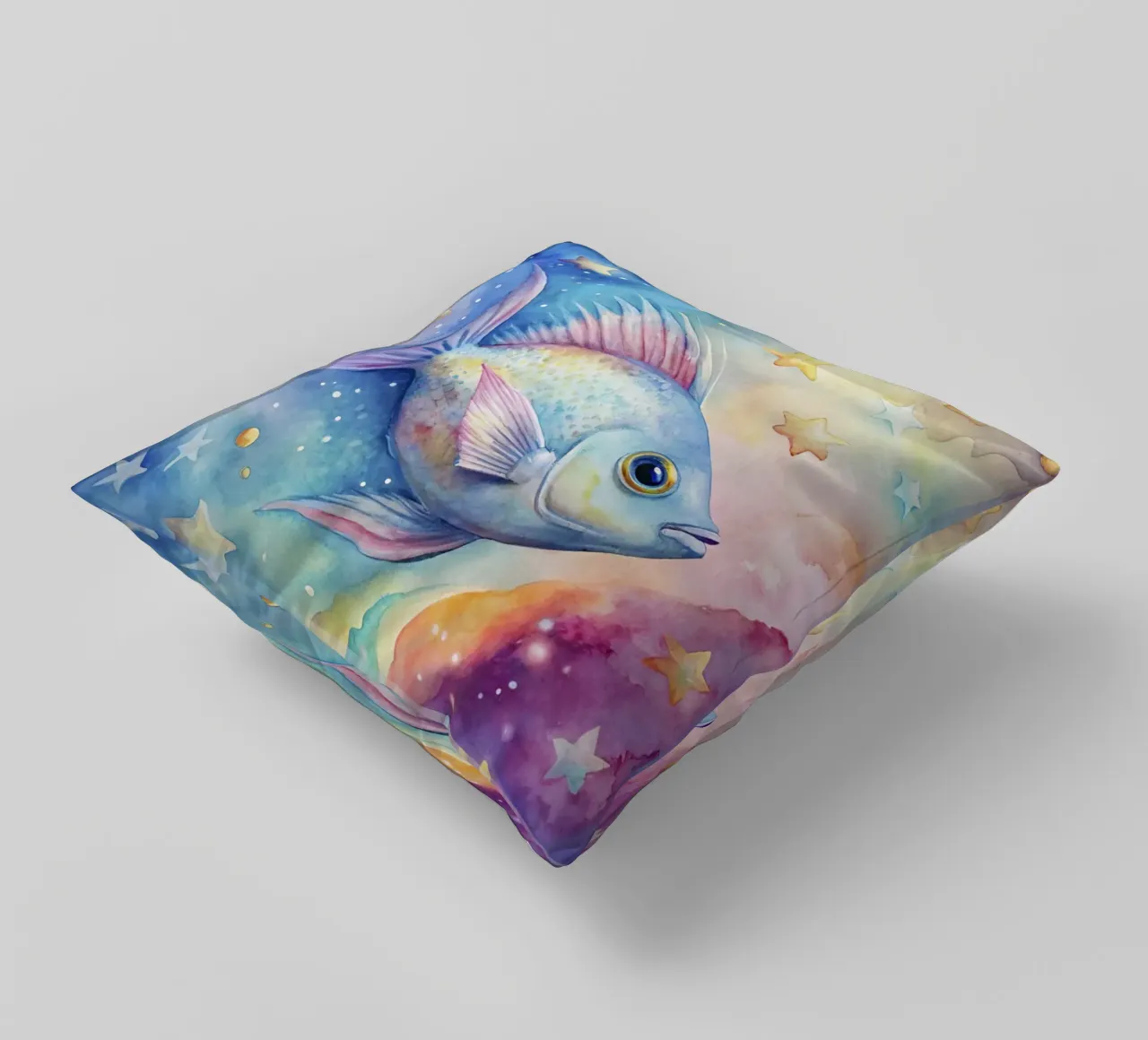 Pesci tropicali in acquerello cuscino da 🎁 ARTVI-SHOP