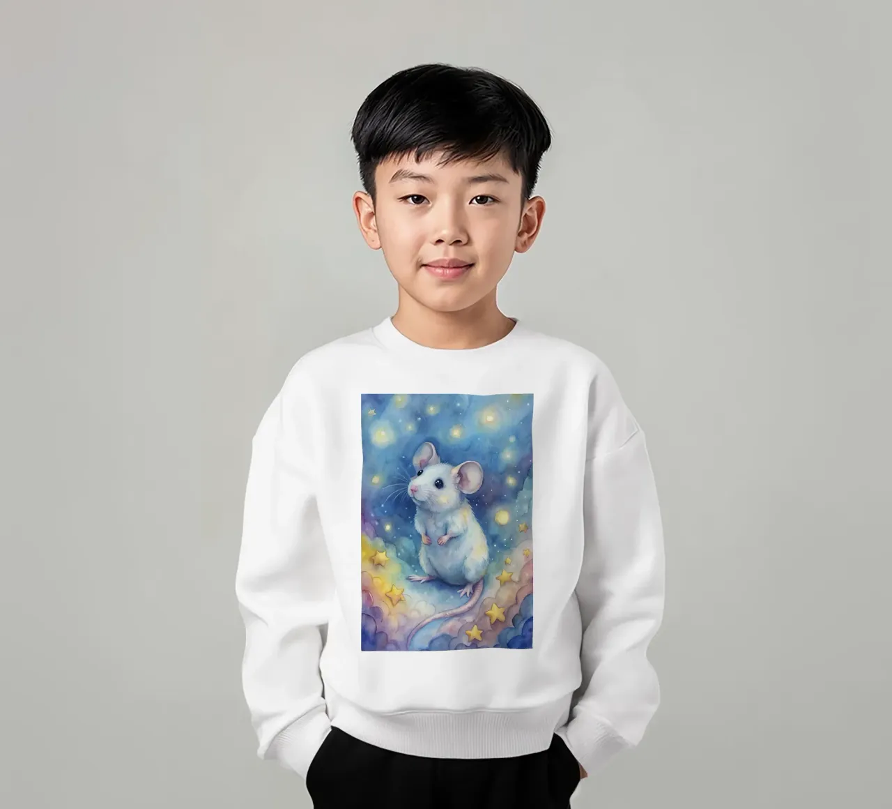 Topo in acquerello felpa bambino da ARTVI-SHOP