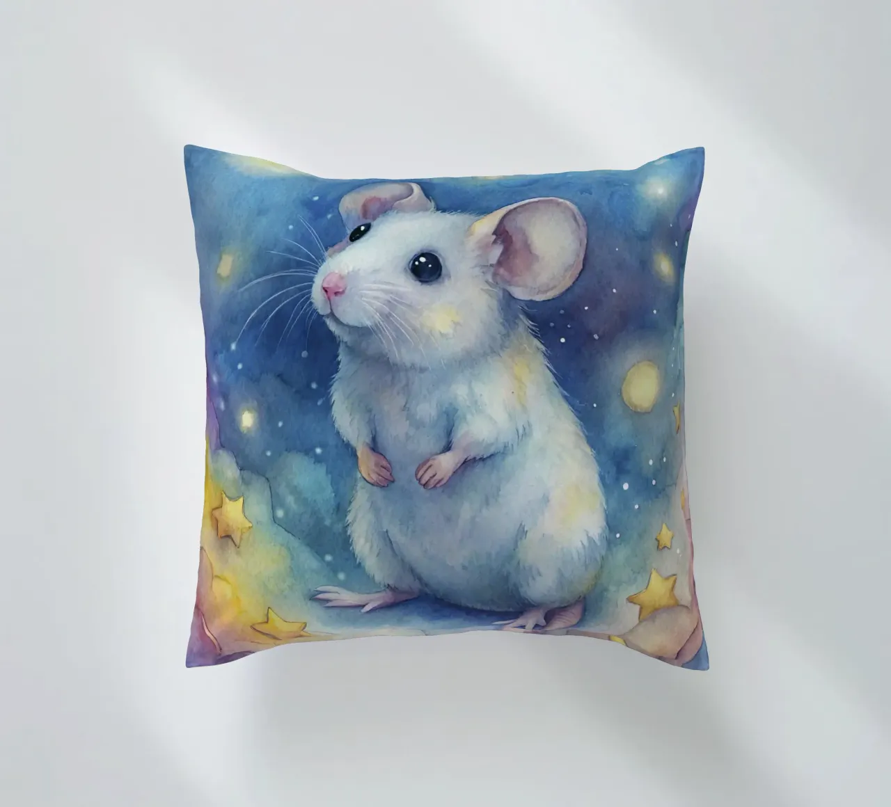 Topo in acquerello cuscino da ARTVI-SHOP
