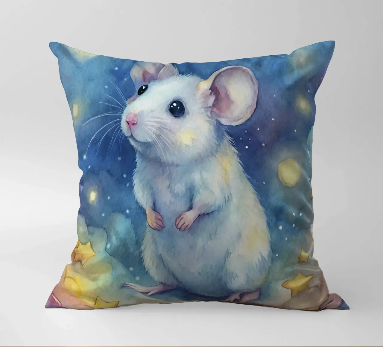 Topo in acquerello cuscino da ARTVI-SHOP