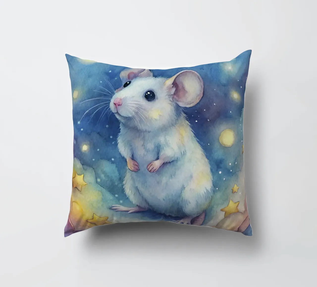 Topo in acquerello cuscino da ARTVI-SHOP
