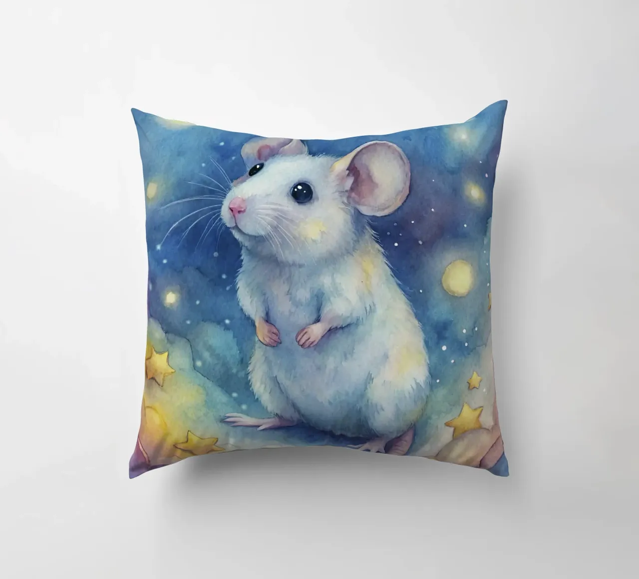 Topo in acquerello cuscino da ARTVI-SHOP