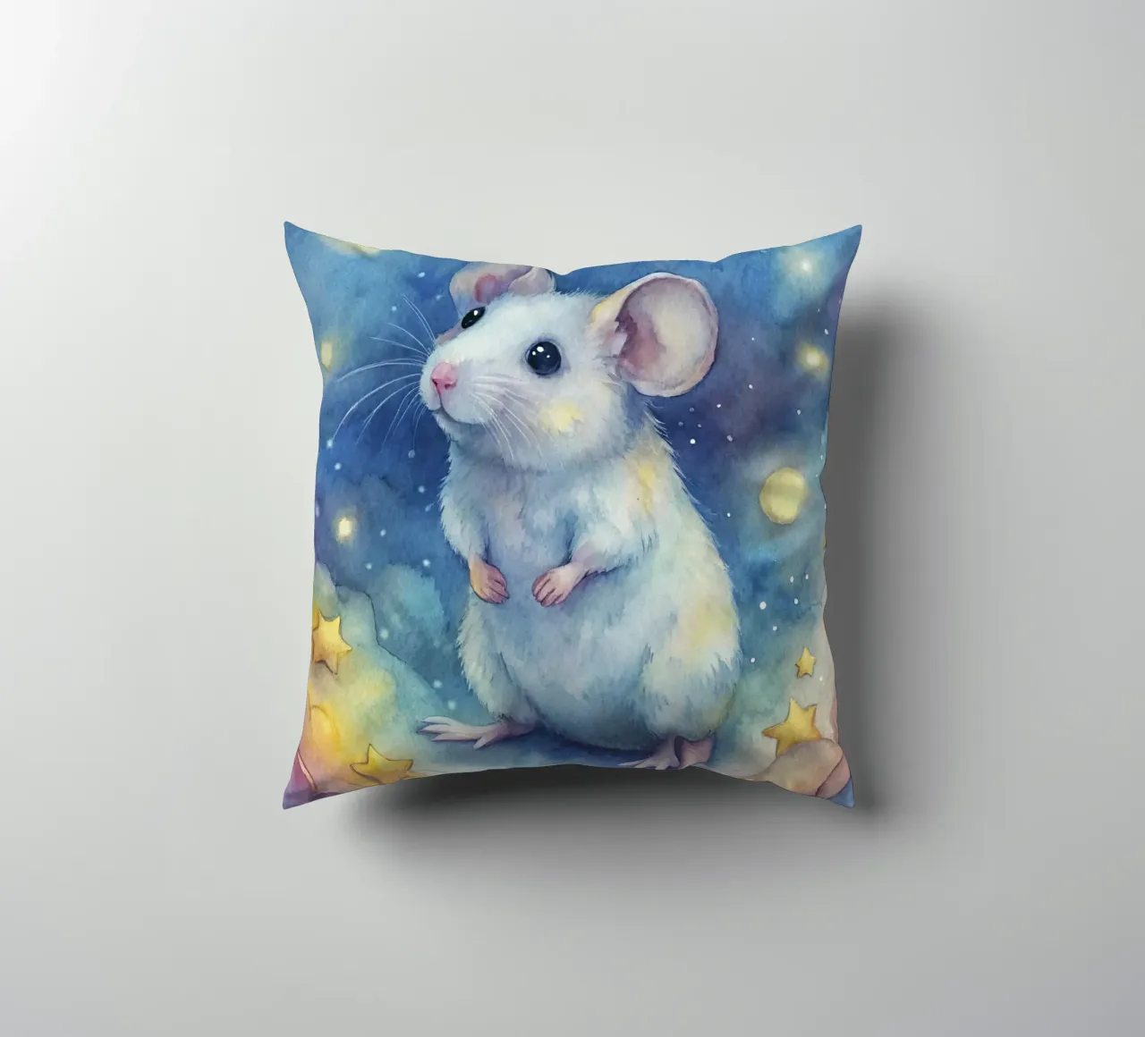 Topo in acquerello cuscino da ARTVI-SHOP