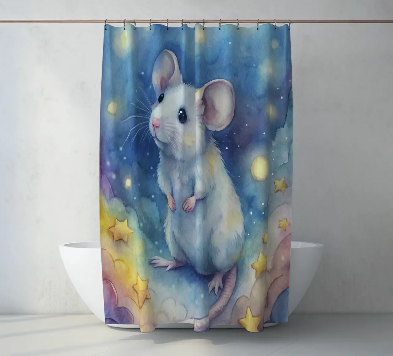 Topo in acquerello tenda da doccia da 🎁 ARTVI-SHOP
