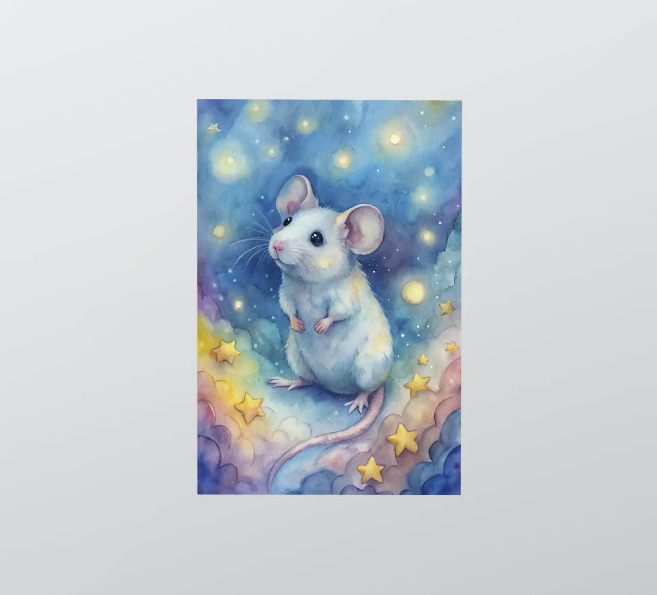 Ratón en acuarela pegatina de 🎁 ARTVI-SHOP