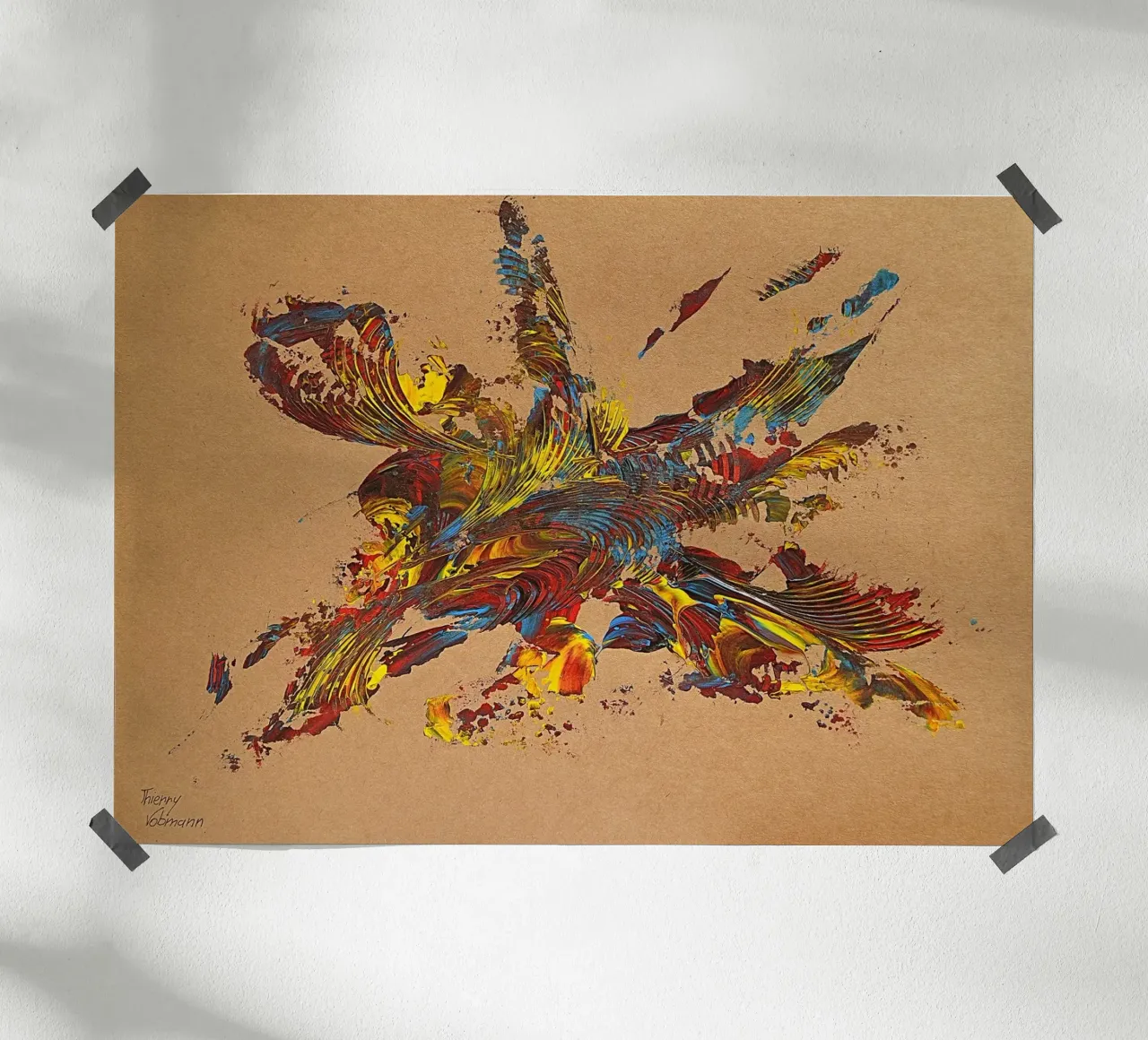 NATURAL STYLE 58 poster con telaio in alluminio da Thierry Vobmann Abstract painting