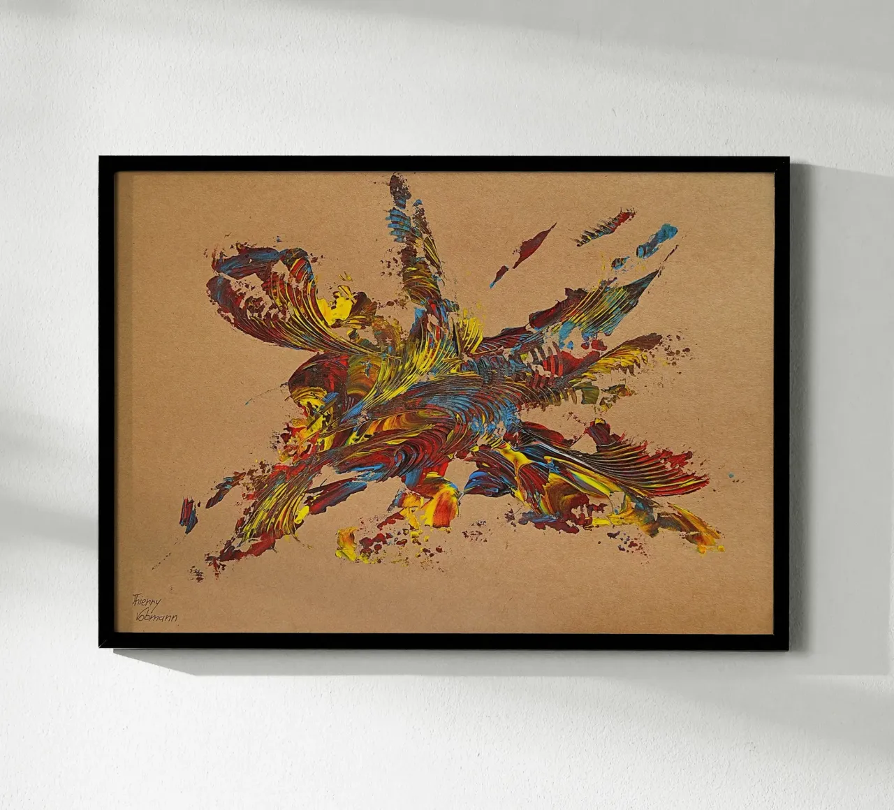 NATURAL STYLE 58 poster con telaio in alluminio da Thierry Vobmann Abstract painting