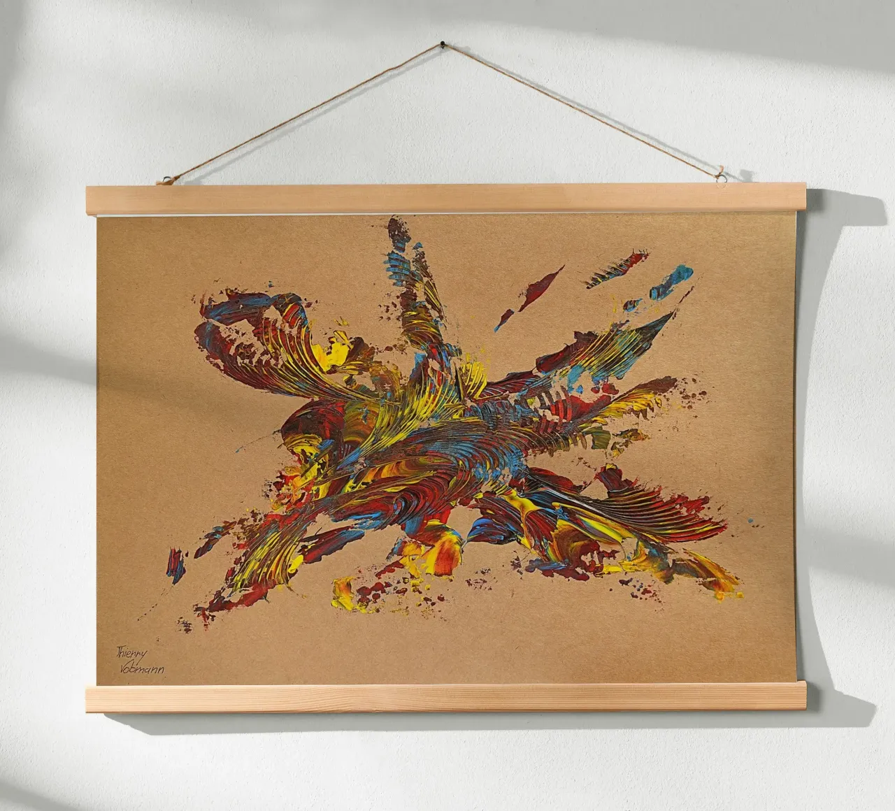 NATURAL STYLE 58 poster con telaio in alluminio da Thierry Vobmann Abstract painting