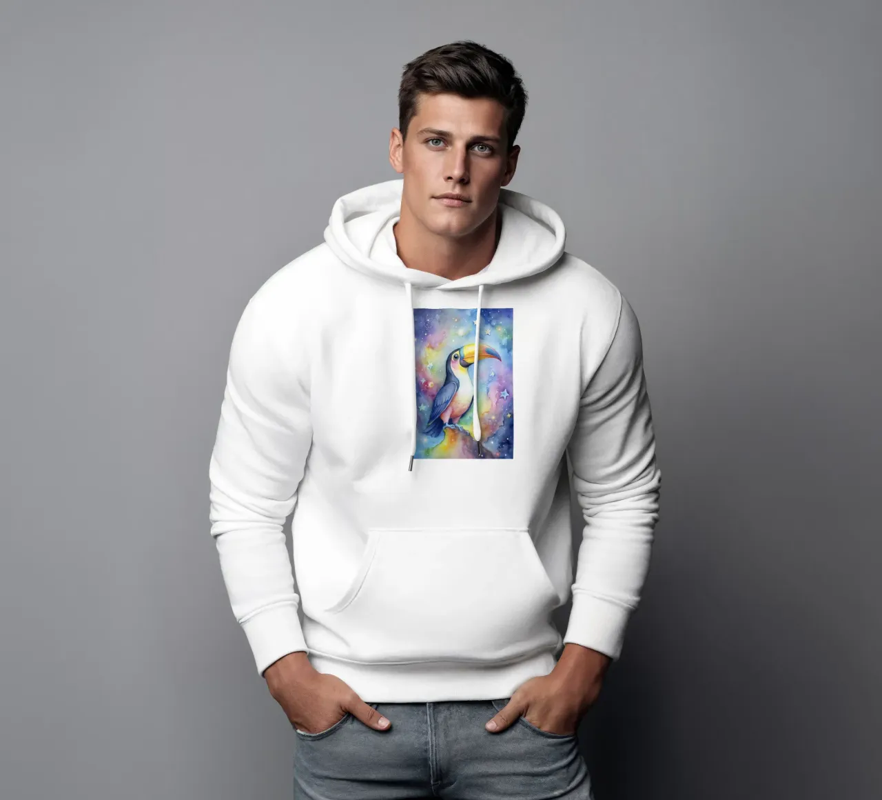 Tucano ad acquerello felpa con cappuccio da 🎁 ARTVI-SHOP