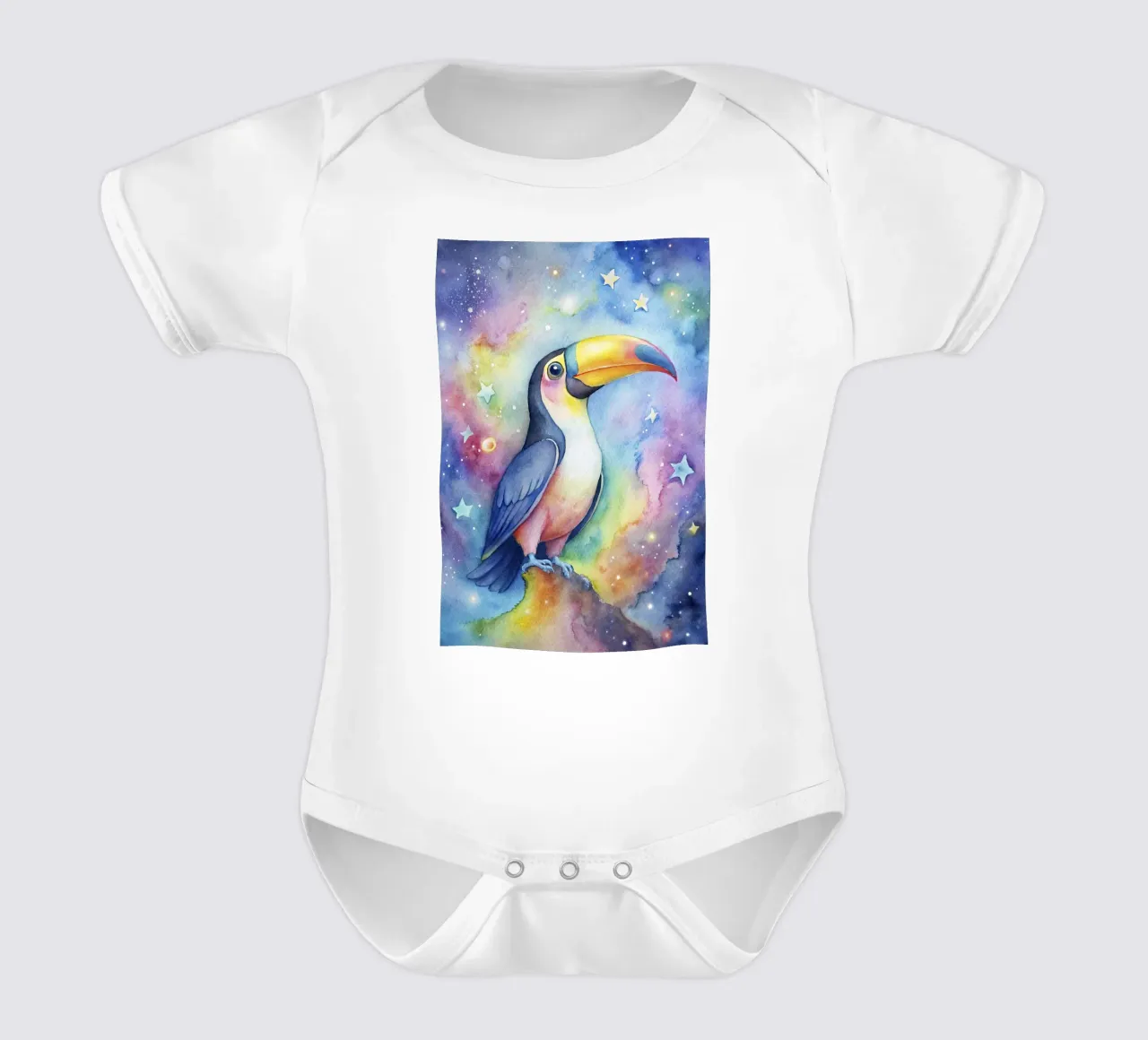 Tucano ad acquerello body neonato maniche corte da 🎁 ARTVI-SHOP