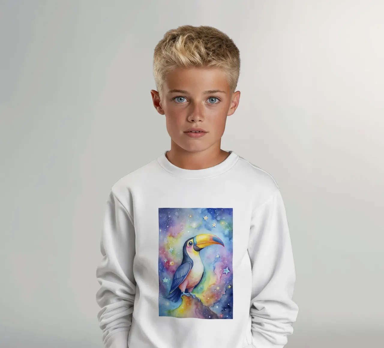 Tucano ad acquerello felpa bambino da 🎁 ARTVI-SHOP