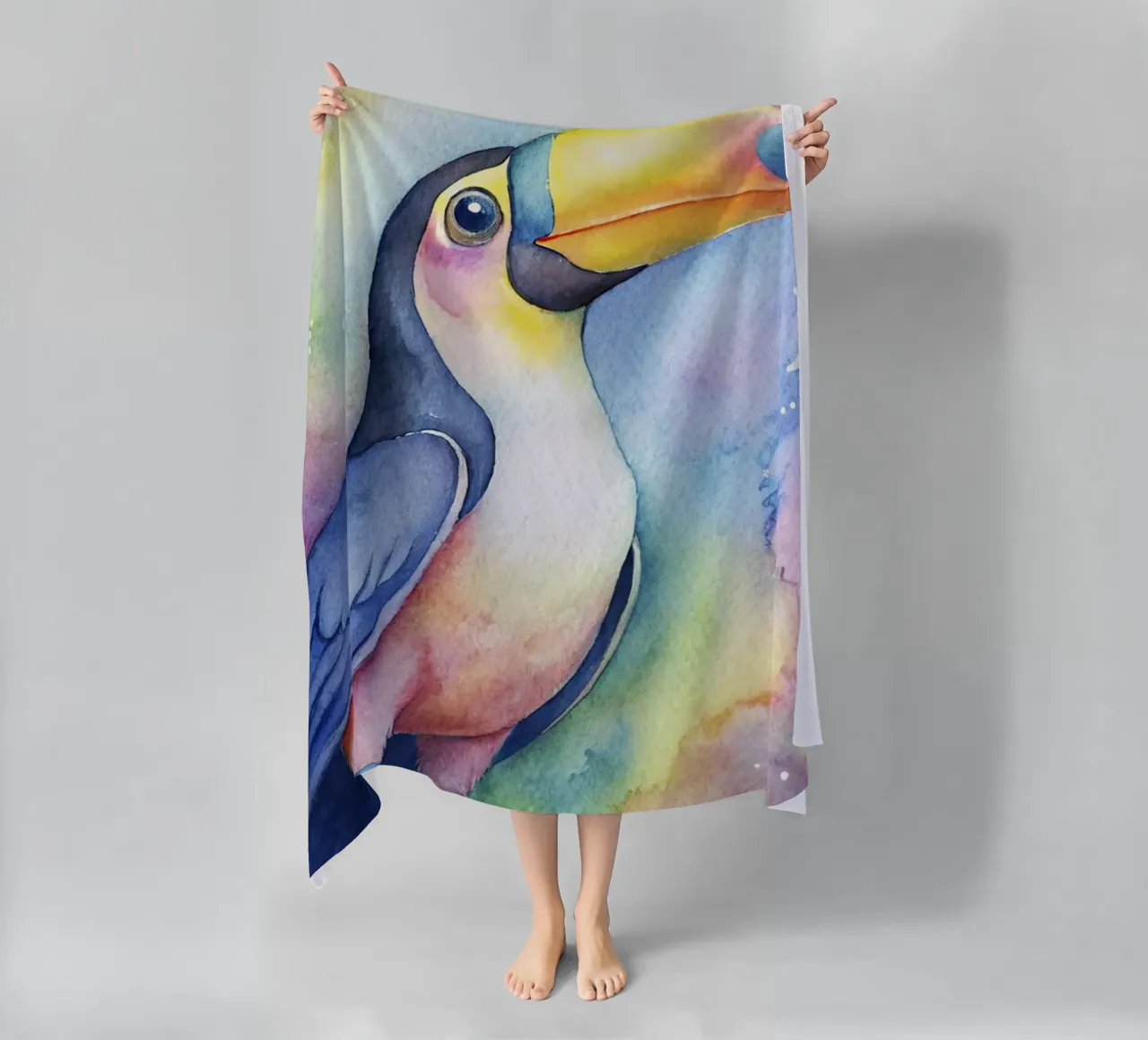 Tucano ad acquerello telo mare da 🎁 ARTVI-SHOP